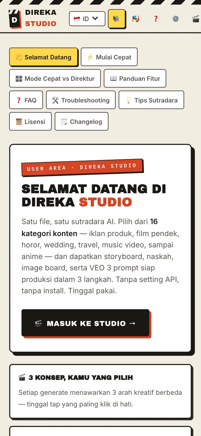 User Area di HP: panduan, mulai cepat, FAQ